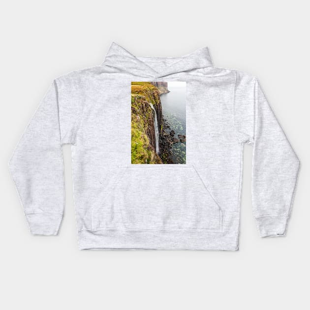 Skye, Scotland - Kilt Rock Waterfall Kids Hoodie by mbangert